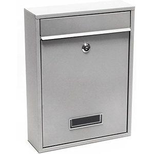 Brievenbus wandbrievenbus V11 zilverkleurig poedercoating post postbox postvak mailbox