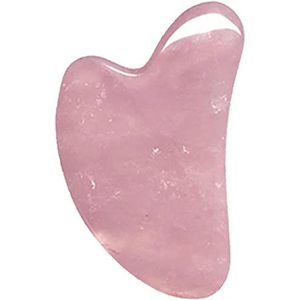 Gua sha Schraper Board Rozenkwarts gezicht dunne stimulator natuursteen guasha board jade roller roze kristal gezichtsschraper jade gezichtsroller set massage tool set (kleur: Guasha a)