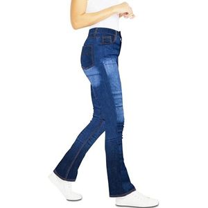 Bikers Gear Australia BGA Beschermende Motorbroek Vrouwen Bootcut Dames Motorbroek Kevlar Jeans Versterkte Heup en Knie Veiligheid, Blauw, L