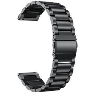 Roestvrij Stalen Bandjes fit for Garmin Forerunner 55 245 645M Smart Horloge Band Metalen Armband Riemen fit for aanpak S40 S12 S42 Correa (Color : Style 1 Black, Size : For Forerunner 245)
