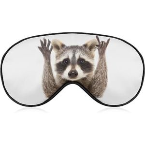 Grappig wasbeer toont rockgebaar slaapmasker met verstelbare riem, comfortabel zacht oogmasker slaaphulp, lichtblokkerende oogmaskers