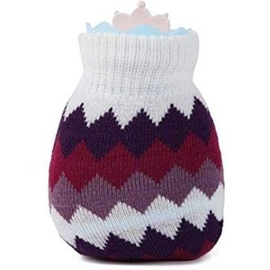 Little Hot Water Fles voor winter-320ml Draagbare sililcone hot Water Bag Cartoon (Shell Rhombus paars)
