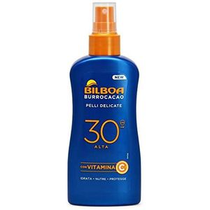 Bilboa Lippenverzorgingsspray zonder gas, SPF 30, hoge bescherming tegen de zon voor de gevoelige huid, formule met vitamine C, hydrateert, verzorgt en beschermt, zonder alcohol, dermatologisch getest