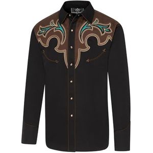 STARS & STRIPES Westernhemd ""Alaric"" voor heren, zwart, XL