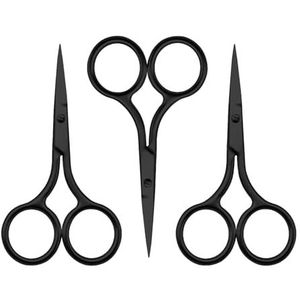 3 stuks zwarte puntenschaar, roestvrij stalen schaar, beauty-tools, wenkbrauwtrimmenschaar, naaischaar
