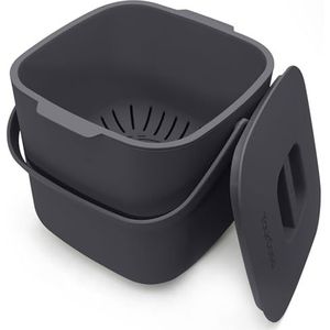 YourCasa® Biologische afvalemmer keuken, 4 liter, compostemmer voor dagelijkse bio-afvalcontainers, vaatwasmachinebestendig, geurdicht, uitneembare zeef, kleine bio-vuilnisemmer met deksel, bio-emmer