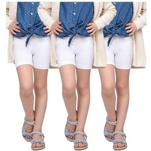 3-pack fietsshorts voor meisjes, veiligheidsbroek, comfortabel, katoen, basic, niet-doorzichtige meisjeslegging, korte legging voor kinderen, set van 3 stuks, schooldansen, sport, fiets, zomer, shorts