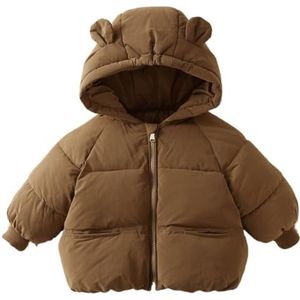 Kinderdonsjack Ultrazachte geïsoleerde jassen Kinderen Warme winterkleding Jongens Meisjes Lichtgewicht gewatteerde bovenkleding Winddichte capuchon Winterjassen Jas for jongens en meisjes(Coffee,5T (