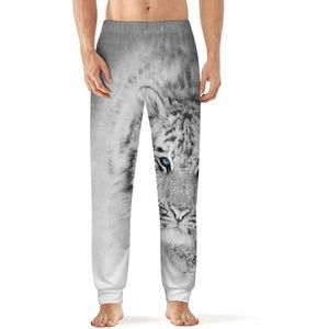 Sneeuwwitje tijger heren pyjama broek zachte lange pyjama broek elastische nachtkleding broek XL