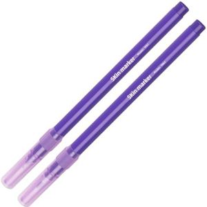 Ericetion 2 stuks chirurgische punt, markeringen, huidmarkeringsstift, tattoostift (0,5 mm, 1 mm), papieren liniaal, tijdelijke tattoo-markers