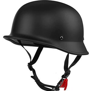 Open Gezicht Motorhelm Vintage Duitse Stijl Voor Mannen En Vrouwen, DOT/ECE Goedgekeurde Motorfiets Half Helm Half Gezicht Fiets Scooter ATV UTV Skateboard Helm B,55-60CM