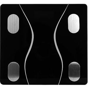 Lichaamsvetweegschaal Smart Bluetooth BMI Body Composition Analyzer Digitale Personenweegschaal Elektronische Weegschaal Weegschaal Gemakkelijk Te Gebruiken(Black)