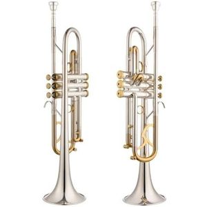 professionals Trompetten Kwaliteit Bb Trompet B Plat Messing Verzilverd Professionele Trompet Muziekinstrumenten Met Leren Tas