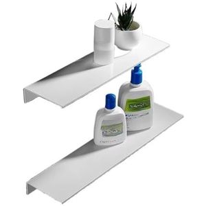 THEDAYBABY Aluminiumlegering opbergrek, minimalistische stijl, zonder boren, woonkamer, keuken, badkamer, wandmontage opbergrek (40 cm zwart)