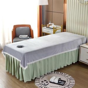 Grey(h),80x200cm,LDLCYCN Fluweel Massage Bed Cover Laken Comfortabele Zachte Schoonheid Bed Cover Stofdichte Massagetafel Laken Voor Salons Spa Therapeuten Massagetafel Matrashoes Wasbaar