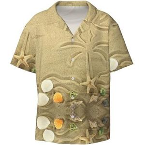 EdWal Zeester met palmbomen print heren korte mouw button down shirts casual losse pasvorm zomer strand shirts heren jurk shirts, Zwart, 4XL