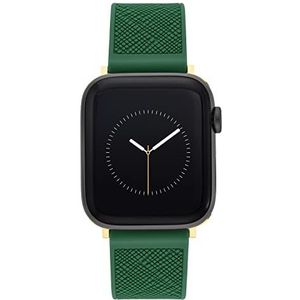 Anne Klein Siliconen modieuze band voor Apple Watch veilig, verstelbaar, Apple Watch Band vervanging, past op de meeste polsen, Groen/Goud, 42/44/45/Ultra(49mm), WK/1026GPGN42