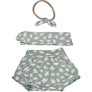 Broek Shorts, schattige baby zomeroutfits set stof bloemenpatroon voor fotografie voor het dagelijks leven voor vakanties voor meisjes voor baby(Green flower, 70cm)
