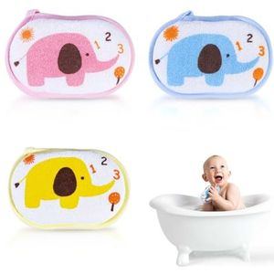 OBTANIM Baby badspons zachte schuim scrubber natuurlijke spons voor baden, douche scrubber body spons voor kinderen/baby's/mannen/vrouwen, set van 3