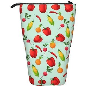 Nbtghga Mooie Vlinders Print Potlood Telescopische Klassieke Kunsten Stand Up Potlood Case Organizer Potlood Houder Make-up Tas Gift, Zwart, Eén maat