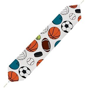 Voetbal, basketbal, rugby, tafelkleed, kort, pluche, linnen, decoratieve tafelhoes voor feest, bruiloft, decoratie, 200 x 33 cm