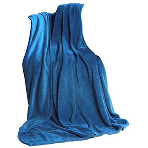 CelinaTex TV-deken knuffeldeken XXL 220 x 240 cm blauw koraal fleece sprei microvezel sofadeken sprei