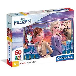 Clementoni 26056 Clementoni-26056 Supercolor Disney Frozen 2-60 stukjes, puzzel voor kinderen, meerdere kleuren