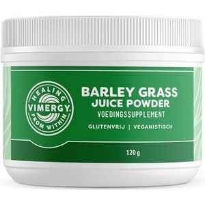 Vimergy Gerstegras Poeder, 30 Porties – Gerstegrassap Poeder Supergroenten – Supplementen voor Veganisten – Mix Zonder Antiklontermiddel, Vulstof, Smaakstof of Suiker – Non-GMO en Glutenvrij, 120g