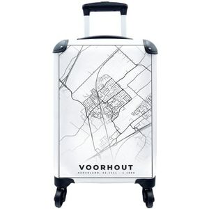 MuchoWow® Koffer - Voorhout - Stadskaart - Kaart - Plattegrond - Past binnen 55x40x20 cm en 55x35x25 cm - Handbagage - Trolley - Fotokoffer - Cabin Size - Print