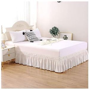 Beddengoed - Ruches - Elastisch Bedrok - Tweepersoonsbed - Geborsteld Microvezel - Drop: 45cm