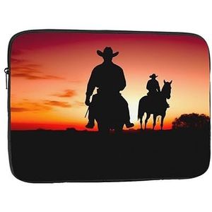 Texas Cowboy laptophoes voor dames, slanke laptophoes, schokbestendig, beschermend laptophoesje, lichtgewicht laptophoes, laptophoes, 10 inch