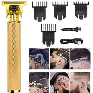 Professionele Tondeuse voor Mannen Vrouwen Draadloze Oplaadbare Tondeuse Metalen Body Cutting Grooming Kit Baard Scheerapparaat Kapperszaak (Goud)