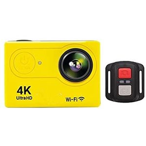 Actiecamera Ultra HD onderwatercamera, H9R 4K WiFi-afstandsbediening Sportvideo-opname Camcorder DVR DV Waterproof Pro Mini-helm Camera-accessoireset(Giallo)