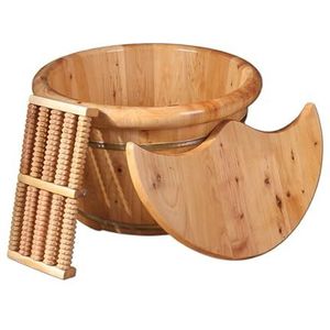 BURLOE - Houten Voetbad - Kaki - Voetenbak Set - Spa Massager