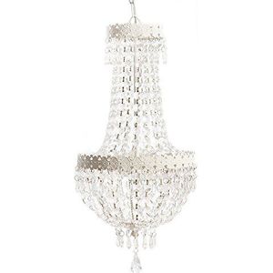 Grafelstein – Kleine shabby chic kroonluchter voor woonkamer en slaapkamer – versierde kristallen plafondlamp voor vintage sfeer in de eetkamer – met individueel aanpasbare ketting