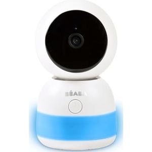 BÉABA, extra babyvideocamera, 360° rotatie, mobiele app, nachtzicht, veelkleurig nachtlampje, walkietalkie, slaapliedjes, temperatuur- en vochtigheidsregeling, zennachtlamp, wit