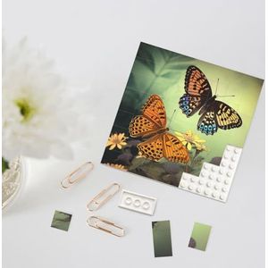 Bouwsteenpuzzel Gepersonaliseerde bouwstenen vierkante puzzels vlinders bouwstenen blok voor volwassenen blokpuzzel voor huisdecoratie 3D baksteenpuzzel bakstenen fotolijst