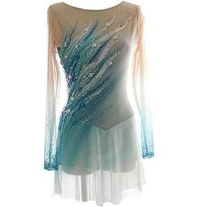 Kunstschaatsenwedstrijd jurken voor meisjes Sport Prestatie pak op schaatsen Dames Dance Artistic Gymnastics Maillots,A,11_13Years