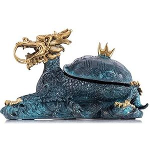 Sieradendoos Sieradenorganizer Dragon Tortoise Sieraden Doos Met Grote Schildpad Deksel Zuiver Koper Snuisterijdoosje Handgeschilderde Animal Collectible Box Juwelendoos Sieradendoosje