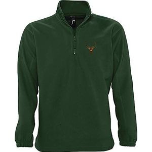 Fleece trui: hert - cadeaus voor een jager - sweatshirt voor de jacht - werkkleding - outdoor fleece wol - berg - sport - vrije tijd - groen leger - warm ski winter