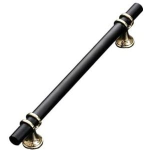 Moderne eenvoudige lange kast deurklink Amerikaanse zwarte kledingkast lange steel meubelbeslag (maat : zwart goud 6816 320 gatafstand)
