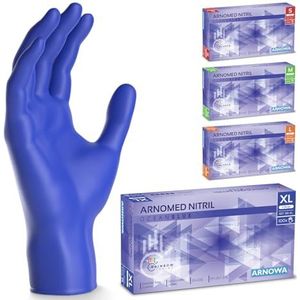 ARNOMED wegwerphandschoenen donkerblauw, nitril handschoenen XL, wegwerphandschoenen met 100 stuks per doos, poedervrij. Latexvrije rubber handschoenen, verkrijgbaar in S, M, L & XL
