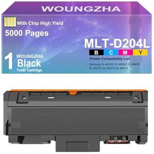 Woungzha MLT-D204 Tonercartridge, zwart, compatibel met Sam-Sung MLT-D204S, MLT-D204L, MLT-D204E, MLT-D204U, zwart, compatibel met Sam-Sung SL-M3325 SL-M3825 SL-M4025 SL-M3375 (D204L, 5000 pagina's )