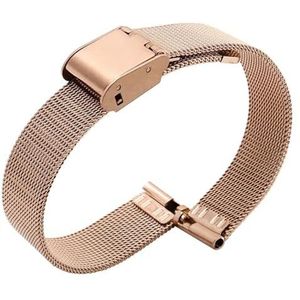 Jeniko Solide Roestvrijstalen Horlogeband Compatibel Met Armani Dames Kleine Horlogeband Compatibel Met Mesh Riem 6 Mm 8 Mm 10 Mm (Color : ML-D4-Rose, Size : 17mm)