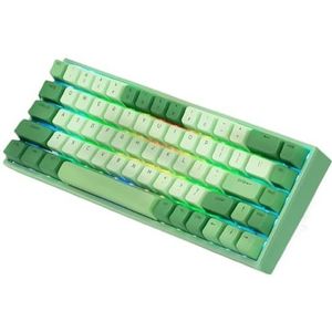 PYRIOLHI Keyboard - PYRIOLHI-Ladies Keyboard -68 Bluetooth Mechanical keyboard - Wireless three-mode tablet office laptop keyboard - Silent keyboard(Green)