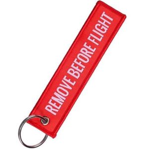 CHPN - Sleutelhanger - Hippe sleutelhanger - 'Remove before Flight' - Grappige sleutelhanger - Rood - Cadeau - Universeel