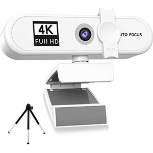 Mealoodiousmusea Computer Webcam Auto-focusing HD USB Online Verstelbare PC Camera met Microfoon Bedraad Vervanging Externe Webcam Camcorder Wit 4K