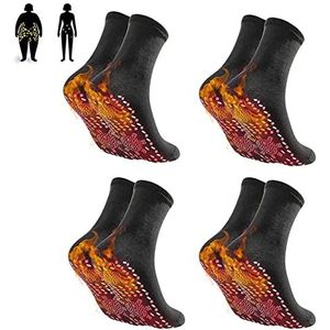 SENGHUI Tomalin Acupressuur zelfverwarmende vormgevende sokken, AFIZ Tourmaline Slimming Health Sock, magnetische zelfverwarmende sokken, thermotherapeutische sok voor voetmassage (4 stuks)