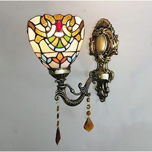 Tiffany -Stijl Wandlamp Wandlamp Getint Glazen Lamp Led Spiegel Muurlamp Kristal Voor Gang Slaapkamer Trap