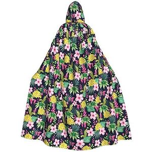 Hawaiiaanse Kleurrijke Bloem Unisex Oversized Hoed Cape Voor Halloween Kostuum Party Rollenspel